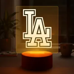 Светильник-ночник LA Los Angeles логотип бело чёрный цвет - фото 2