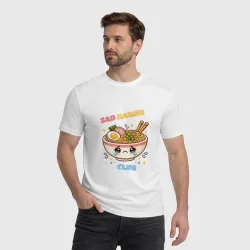 Мужская футболка хлопок Грустный милый рамён - фото 2