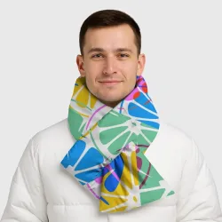 Шарф-пуховик 3D Цитрусовый коллаж разноцветный - фото 2