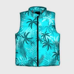 Женский жилет утепленный 3D GTA Vice city style Tommy Vercetti тропический пляж