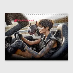 Обложка для студенческого билета Beauty with bull terrier - audi sport