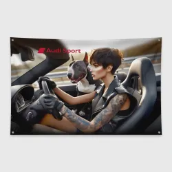 Флаг-баннер Beauty with bull terrier - audi sport