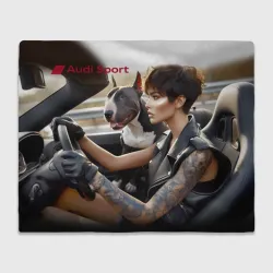Плед 3D Beauty with bull terrier - audi sport