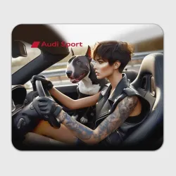 Прямоугольный коврик для мышки Beauty with bull terrier - audi sport