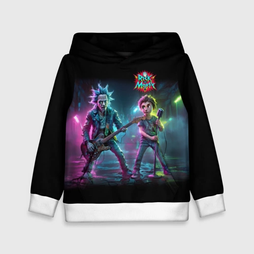 Детская толстовка 3D Rick and Morty - punk's not dead meme