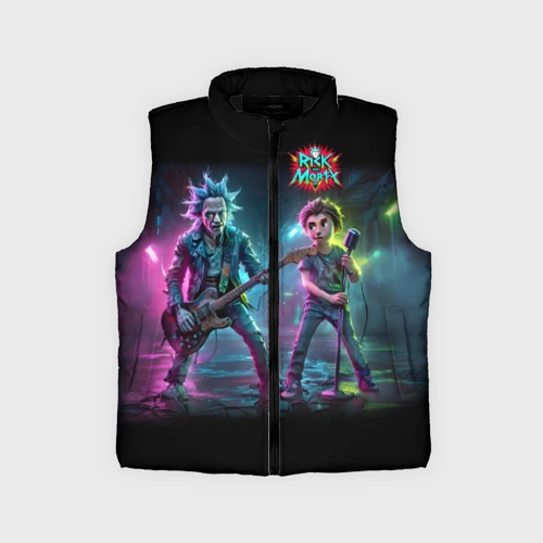 Детский жилет утепленный 3D Rick and Morty - punk's not dead meme