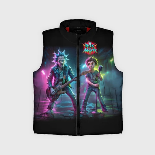 Детский жилет утепленный 3D Rick and Morty - punk's not dead meme