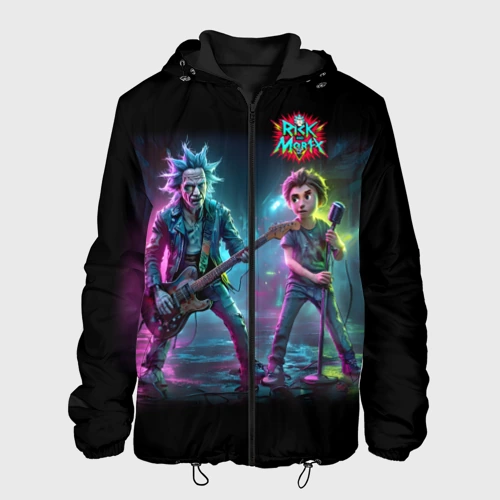 Мужская куртка 3D Rick and Morty - punk's not dead meme