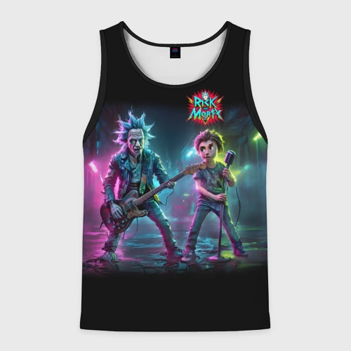 Мужская майка 3D Rick and Morty - punk's not dead meme