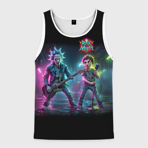 Мужская майка 3D Rick and Morty - punk's not dead meme