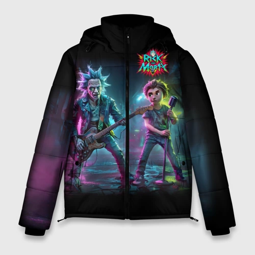 Мужская зимняя куртка 3D Rick and Morty - punk's not dead meme