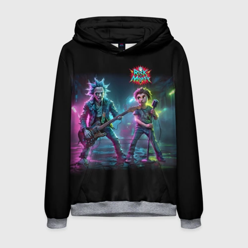 Мужская толстовка 3D Rick and Morty - punk's not dead meme