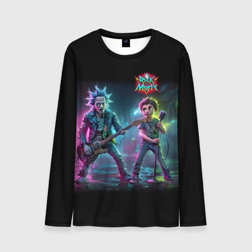 Мужской лонгслив 3D Rick and Morty - punk's not dead meme