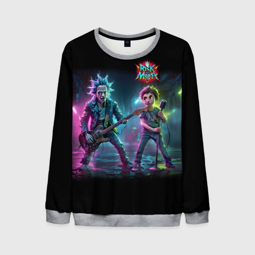 Мужской свитшот 3D Rick and Morty - punk's not dead meme