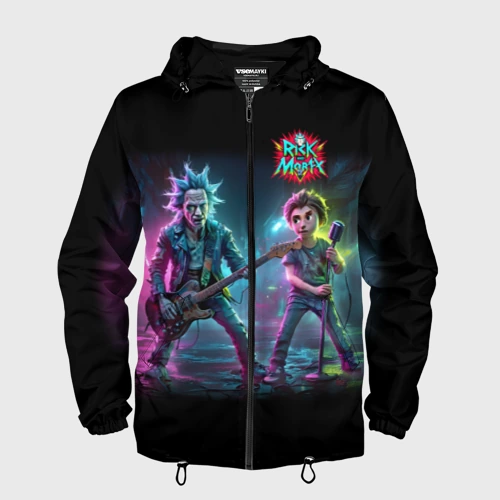 Мужская ветровка 3D Rick and Morty - punk's not dead meme