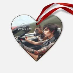 Деревянная игрушка Сердце Beauty with dog - Lexus