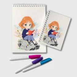Блокнот Аниме девушка и книга