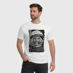 Мужская футболка хлопок Yuri Gagarin - never forget celebrity - фото 2