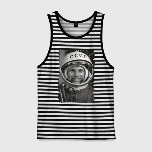 Мужская майка хлопок Yuri Gagarin - never forget celebrity