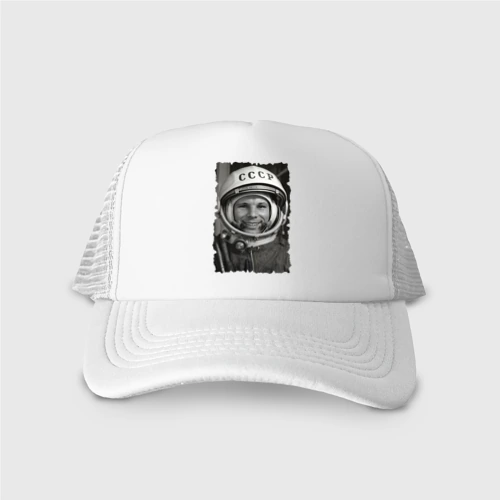 Кепка тракер с сеткой Yuri Gagarin - never forget celebrity