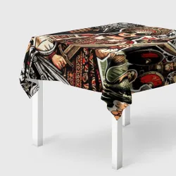 Скатерть 3D Русская девушка и герои русских сказок 