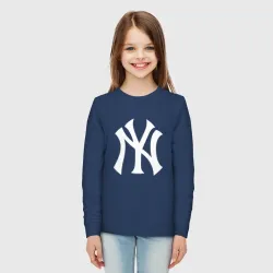 Детский лонгслив хлопок New York white logo Yankees  - фото 2