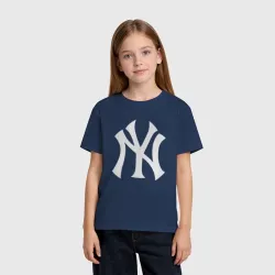 Детская футболка хлопок New York white logo Yankees  - фото 2