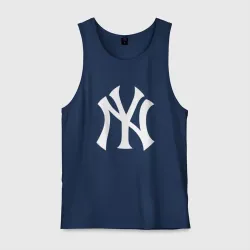 Мужская майка хлопок New York white logo Yankees 