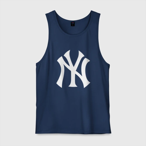 Мужская майка хлопок New York white logo Yankees 
