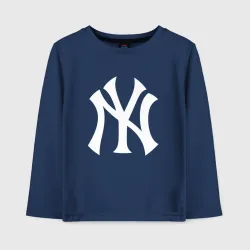 Детский лонгслив хлопок New York white logo Yankees 