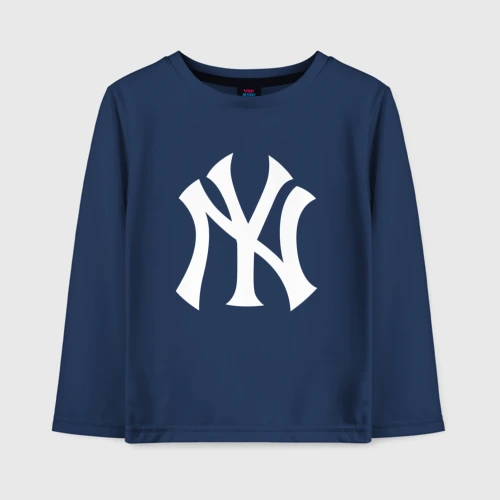 Детский лонгслив хлопок New York white logo Yankees 