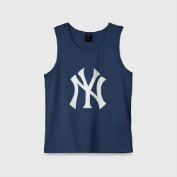 Детская майка хлопок New York white logo Yankees 