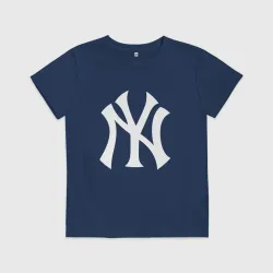 Детская футболка хлопок New York white logo Yankees 