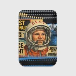Картхолдер Magsafe магнитный Юрий Алексеевич Гагарин - космический коллаж