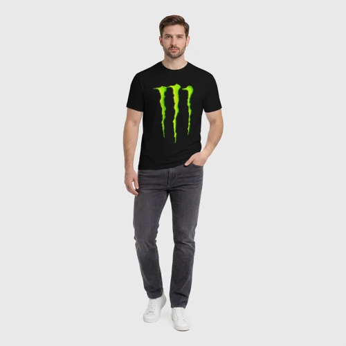 Мужская футболка хлопок с принтом Monster Energy большие когти, вид сбоку #3