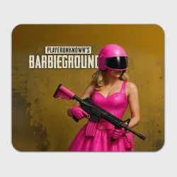 Прямоугольный коврик для мышки Barbie warrior - PUBG meme