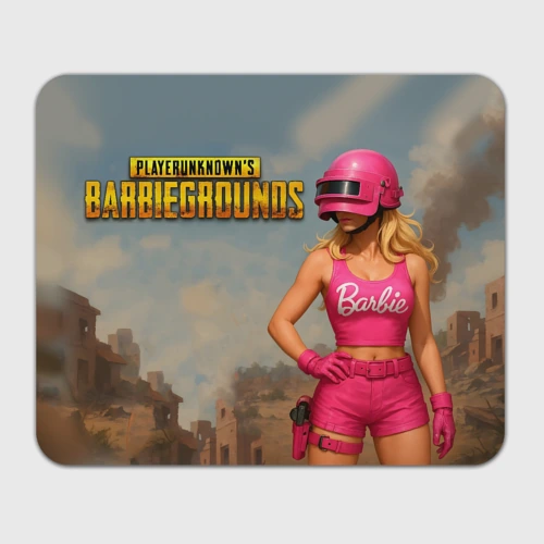 Прямоугольный коврик для мышки Cool Barbie - Pubg shooter game meme