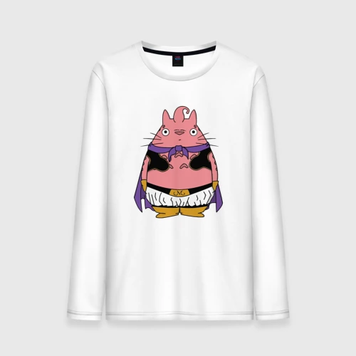 Мужской лонгслив хлопок с принтом Totoro Majin Boo, вид спереди #2