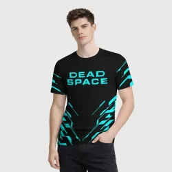Мужская футболка 3D Dead space неоновый костюм - фото 2