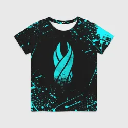 Детская футболка 3D Dead space неоновый обелиск брызги красок