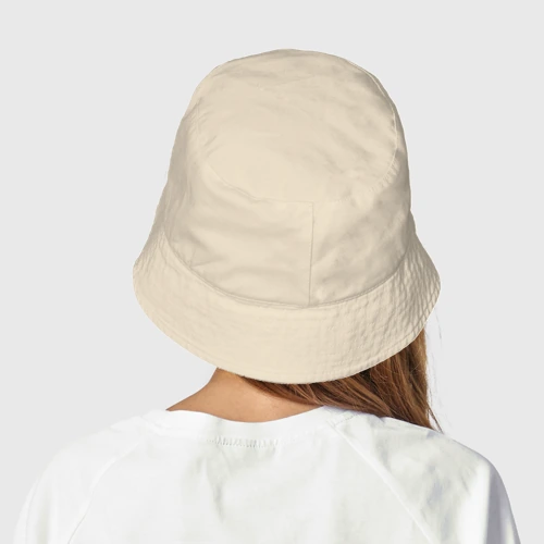 Женская панама хлопок с принтом Красное сердце, вид сзади #2