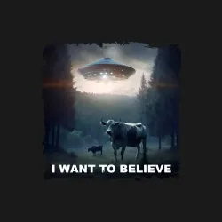 Мужской свитшот хлопок I want to believe - НЛО и коровы, визит - фото 3