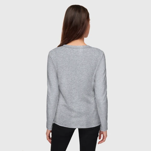 Женский лонгслив хлопок с принтом Пикачу Тоторо, вид сзади #2