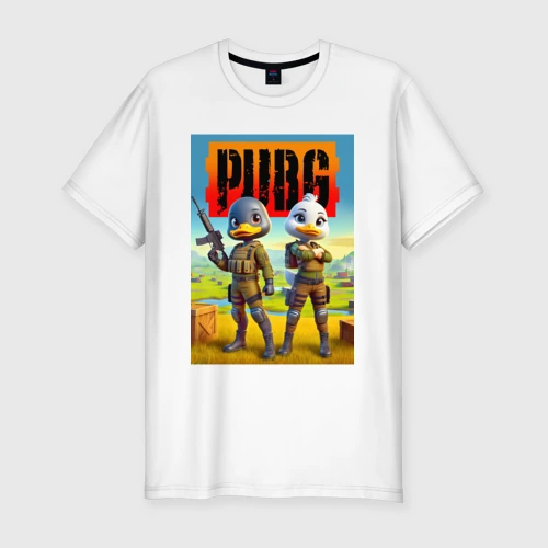Мужская футболка хлопок Slim Pubg - duck's skin prank