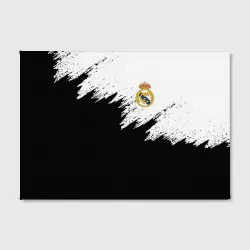 Холст прямоугольный Real Madrid брызги красок чёрно белый цвет - фото 2