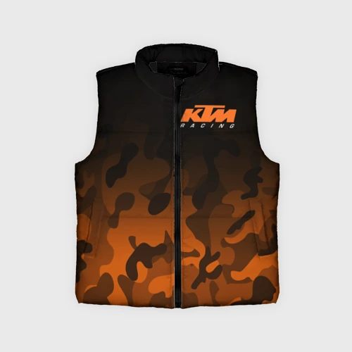 Детский жилет утепленный 3D KTM racing милитари оранжевый