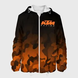 Мужская куртка 3D KTM racing милитари оранжевый