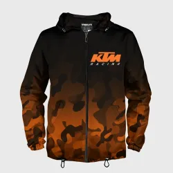 Мужская ветровка 3D KTM racing милитари оранжевый