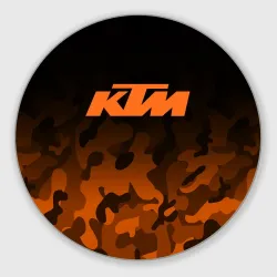 Круглый коврик для мышки KTM orange military