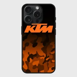Чехол силиконовый для Apple iPhone 15 Pro матовый KTM orange military